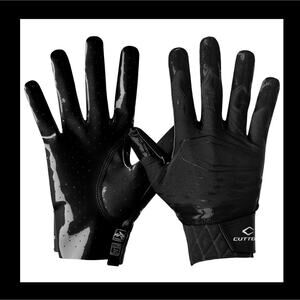 Cutters Football Gloves WR Wide Receiver Mens S Black Rev Pro 5.0 Extreme Grip